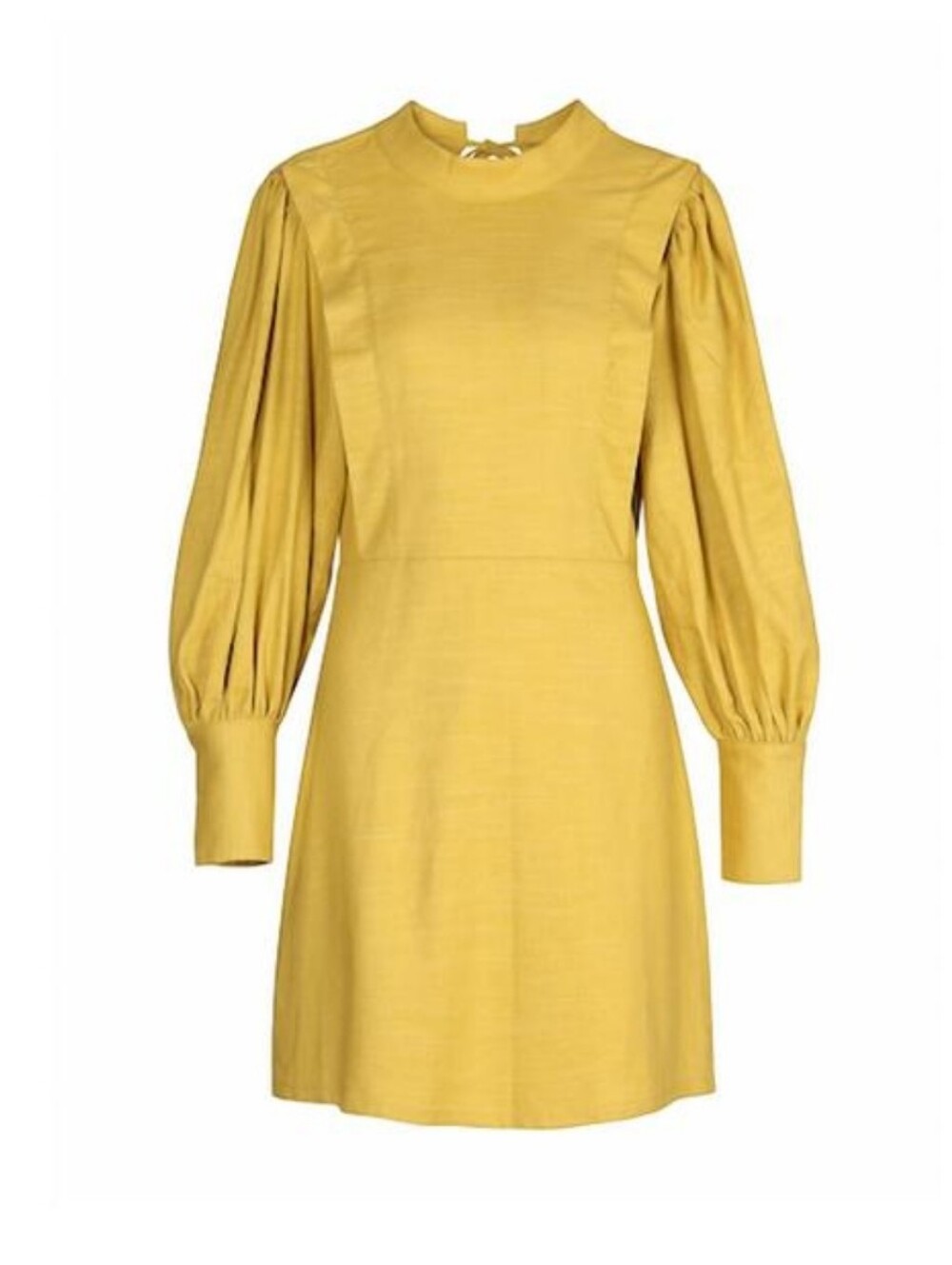 NEW FRNCH francoise dress in moutarde Yellow Linen Blend Large L